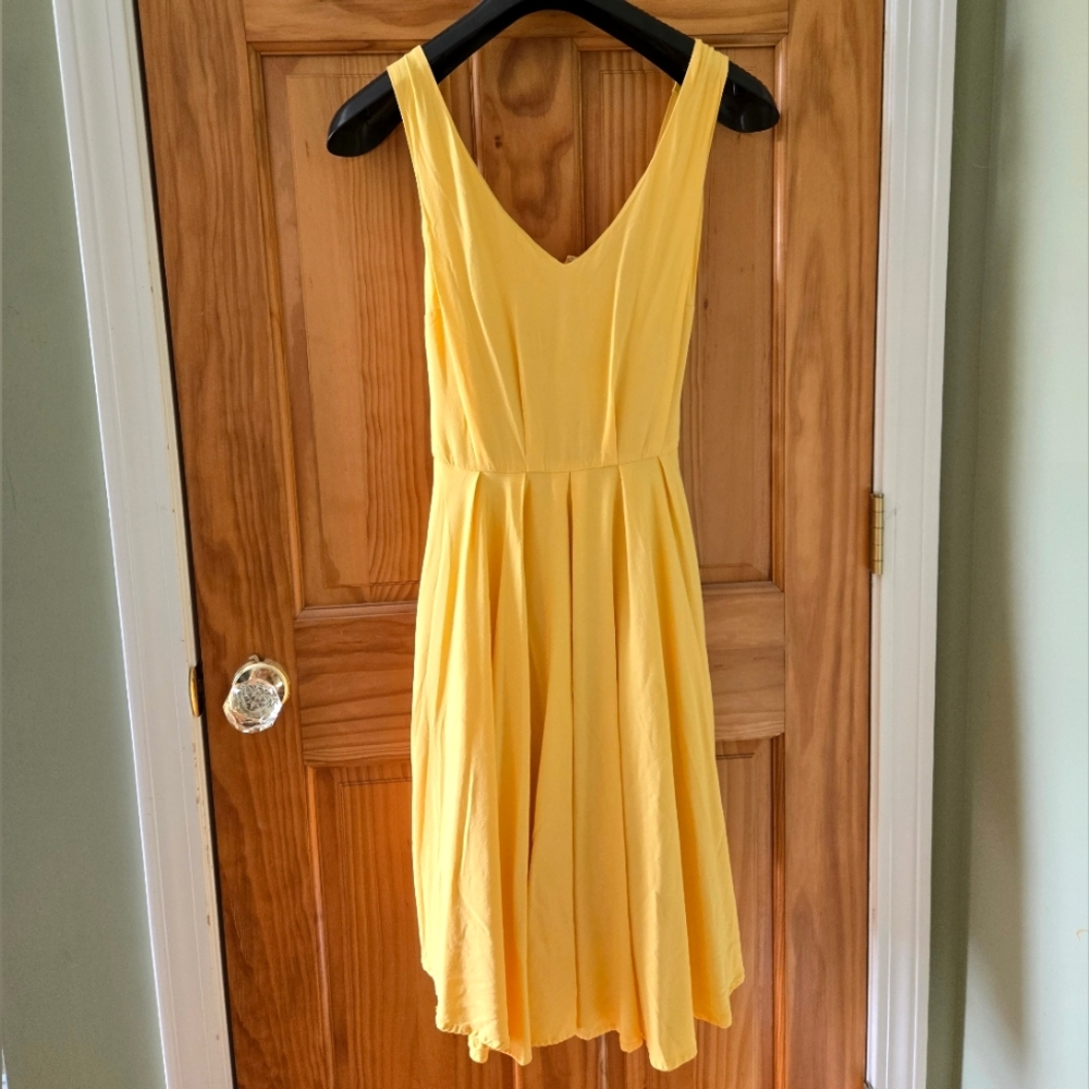 Yellow Tie Lined Summer Dress